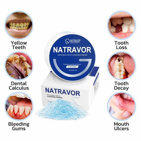 Natravor™ Whitening Tooth Cleansing Powder 🦷Obtain American Dental Association (ADA) Certification (Treats periodontitis and mouth ulcers, prevents tooth loss, and repairs gum recession)