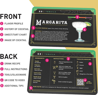 💥LAST DAY SALE 49% OFF-🍸️Cocktail Cards: 100 Cocktail Recipes to Master Cocktails