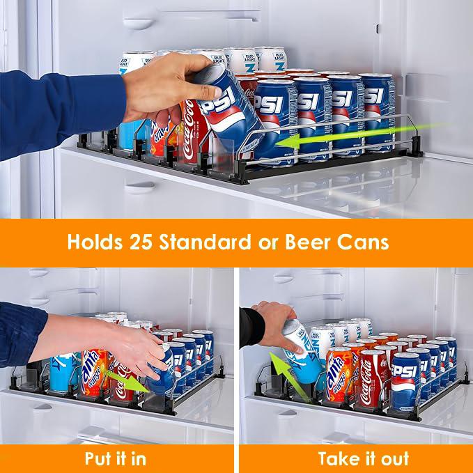 Drink Organizer for Fridge, Self-Pushing Soda Can Dispenser for Refrigerator