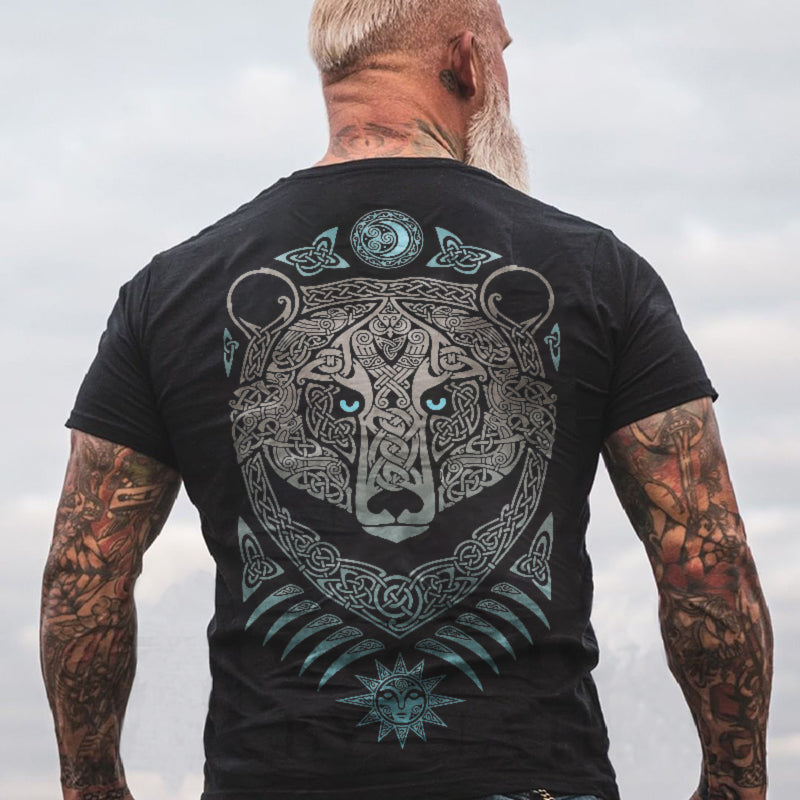 Bear Printed Casual Men's T-shirt