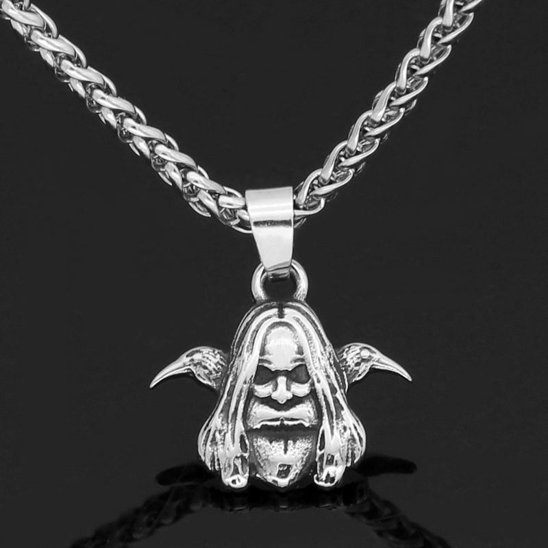 Viking Vintage Odin And Crow Necklace