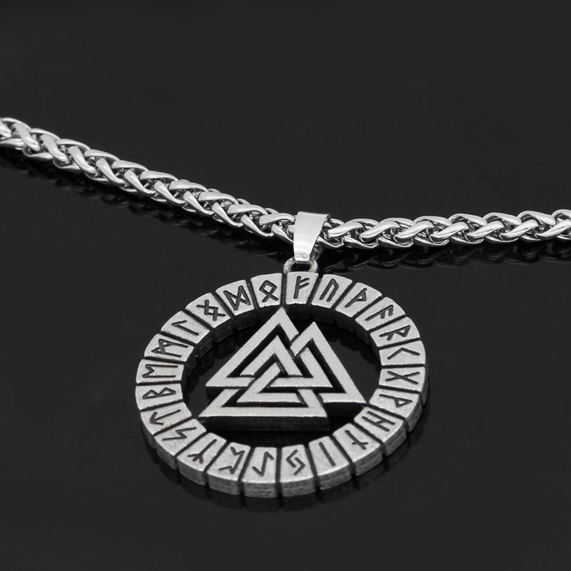 Viking Vintage Odin Triangle Rune Necklace