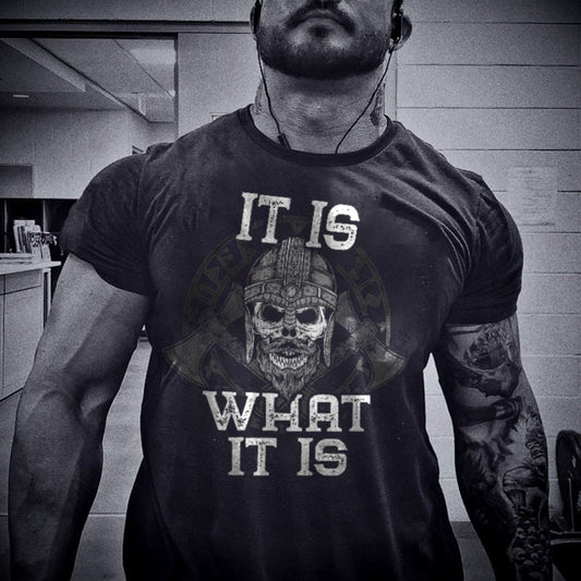 It Is What It Is Vikings Soldier Printed Men's T-shirt