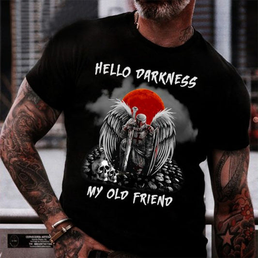 Vikings Hello Darkness My Old Friend Printed Men's T-shirt