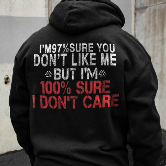 Vikings 100% Sure I Don't Care Printed Men's Hoodie