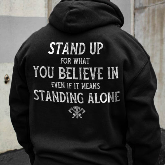 Vikings Stand Up Printed Men's Hoodie