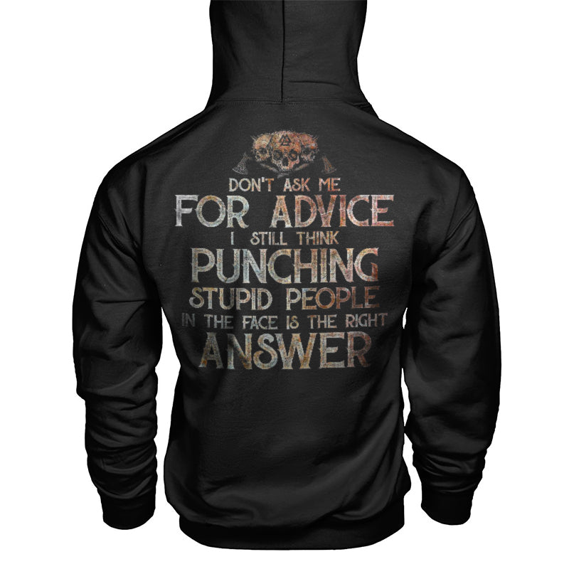 Vikings Don't Ask Me For Advice Printed Men's Hoodie