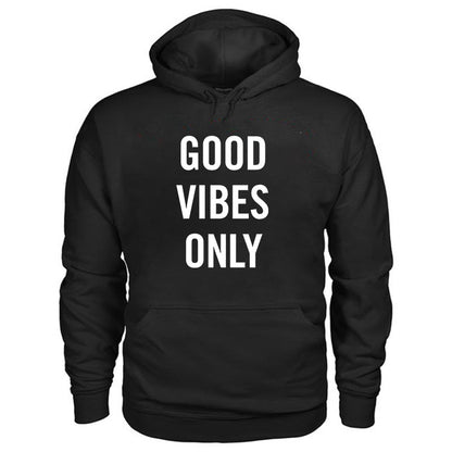 Good Vibes Only Printed Men's Casual Black Hoodie