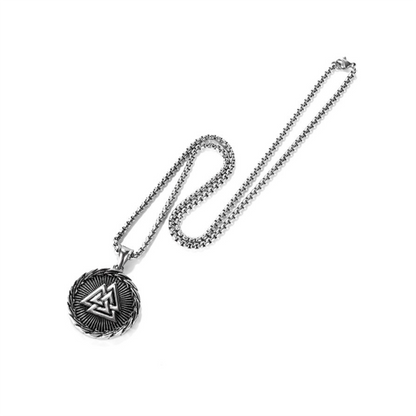 Retro Ding Triangle Rune Stainless Steel Necklace