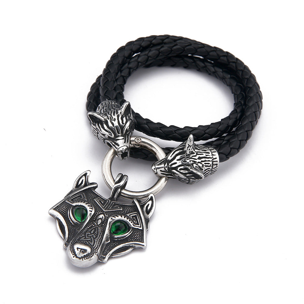 Viking Wolf Head Pendant Vintage Necklace