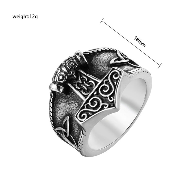 Viking Men's Vintage Titanium Steel Personality Ring