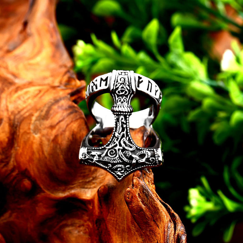 Creative Vintage Viking Letter Titanium Steel Ring