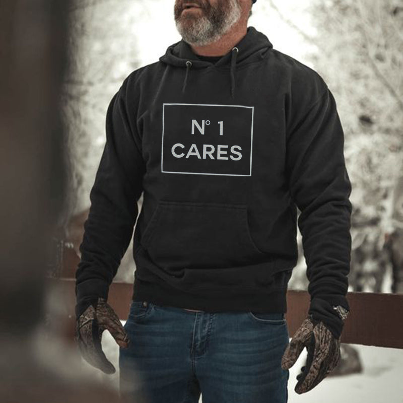 No 1 Cares Printed Men's Loose Casual Hoodie