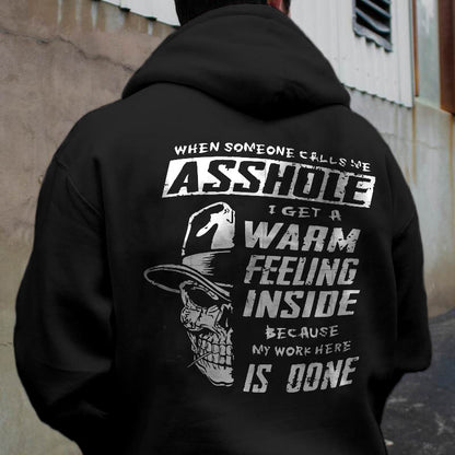 When Someone Calls Me Asshole Printed Men's Hoodie