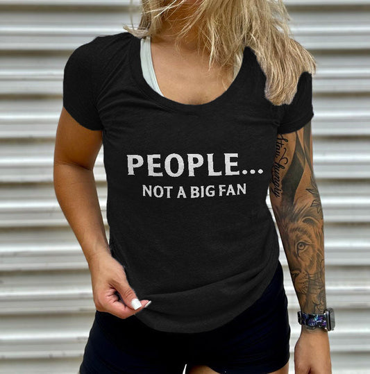 Vikings People... Not A Big Fan Printed Women 's T-shirt