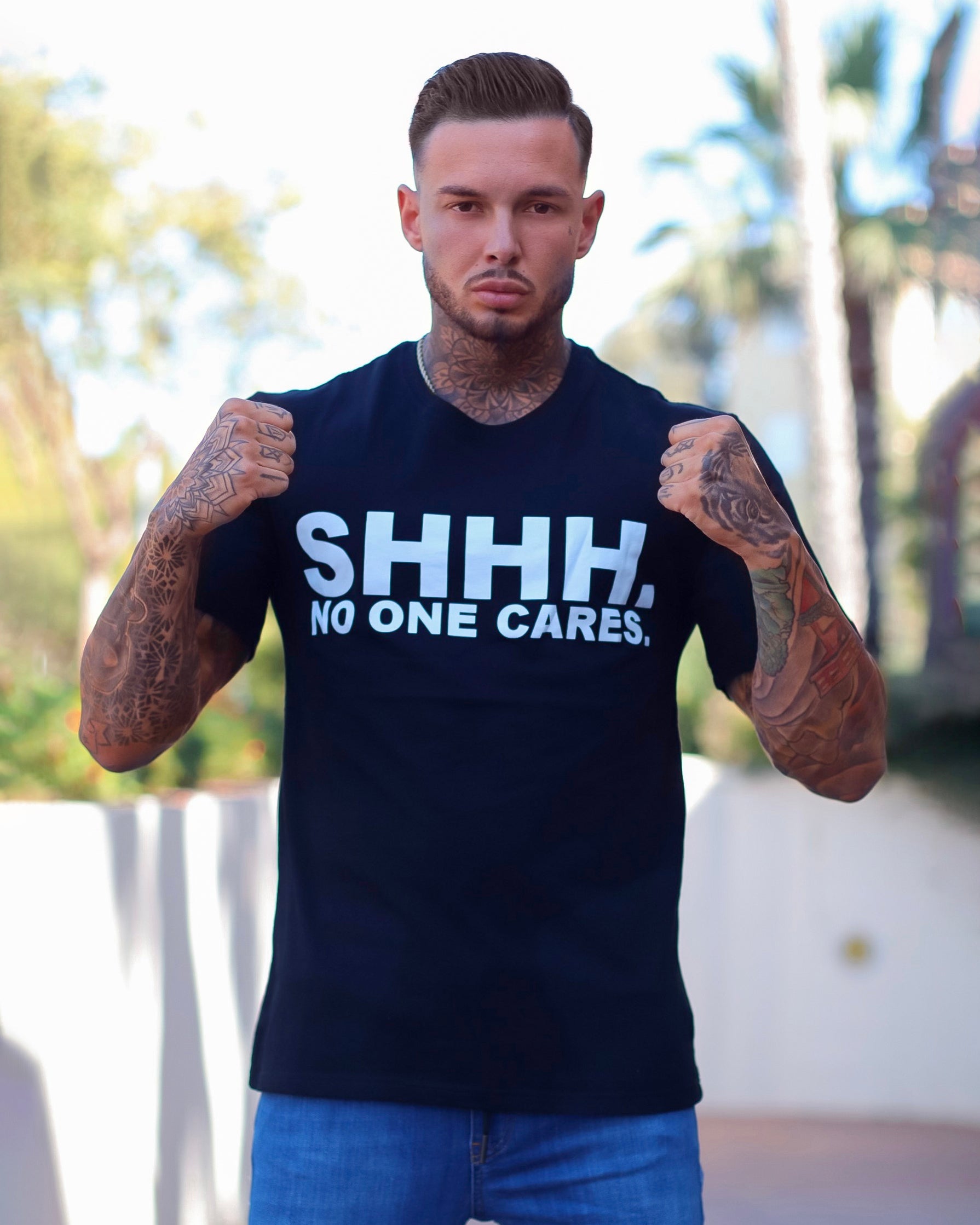 No One Cares Printed Fashionable Men's T-shirt