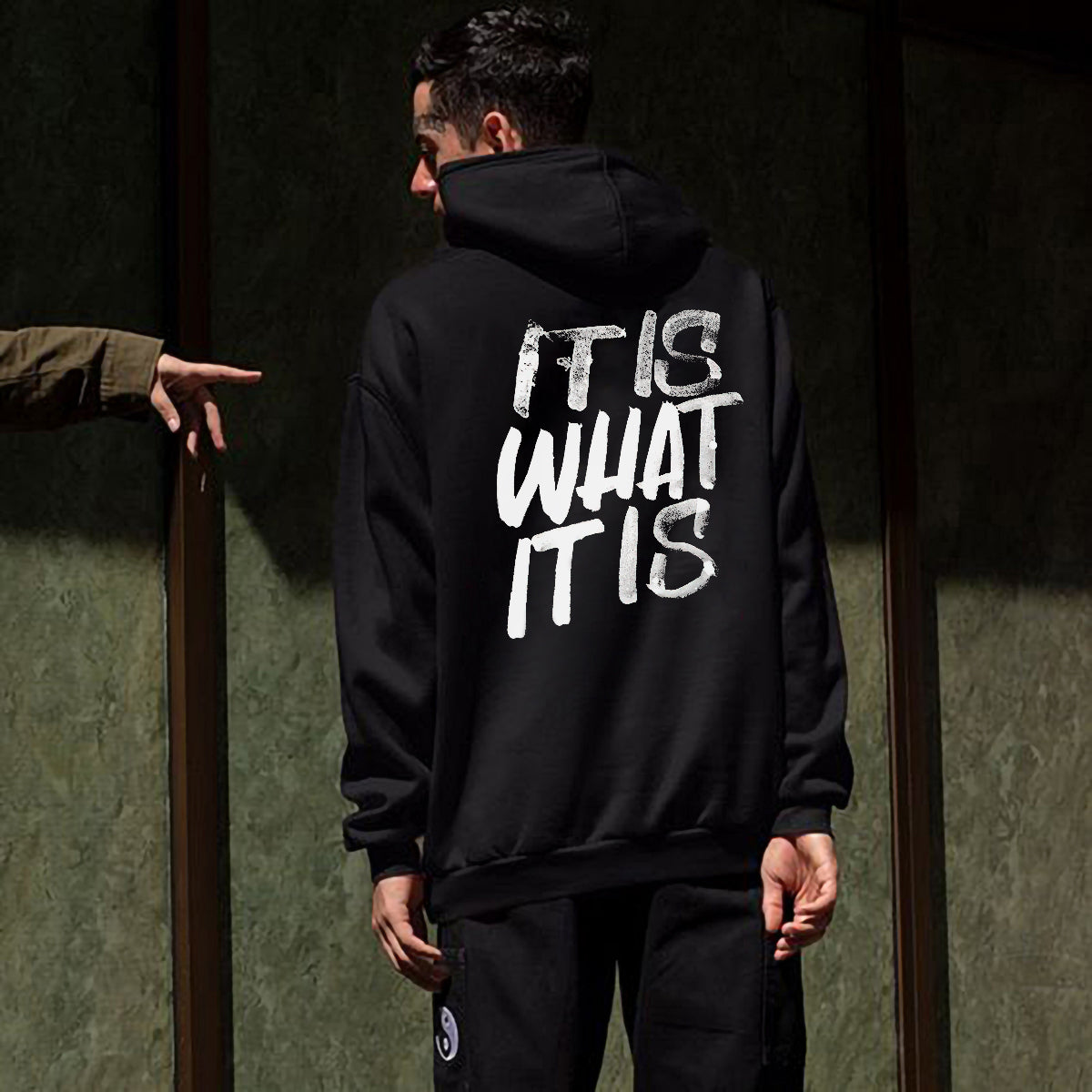 It Is What It Is Distressed Print Basic Men’s Hoodie