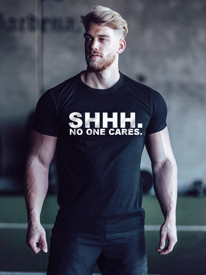 No One Cares Printed Fashionable Men's T-shirt