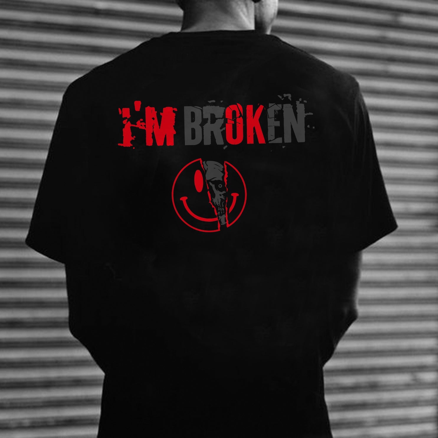 Vintage I'm Broken Skull Men's Monogram T-shirt