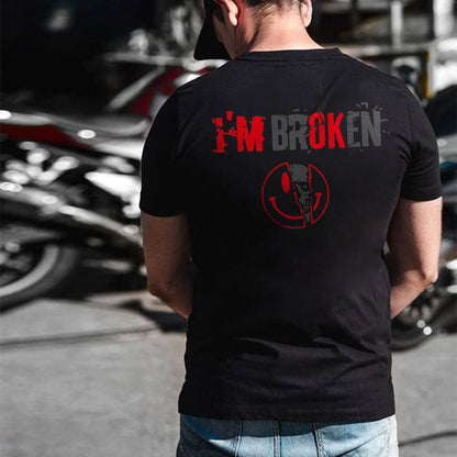 Vintage I'm Broken Skull Men's Monogram T-shirt