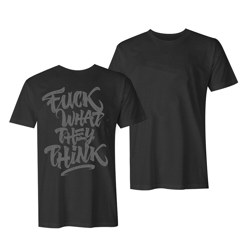 WHAT THEY THINK print Round neck men's T-shirt