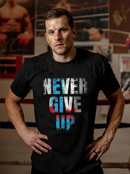 Never Give Up Printed T-shirt