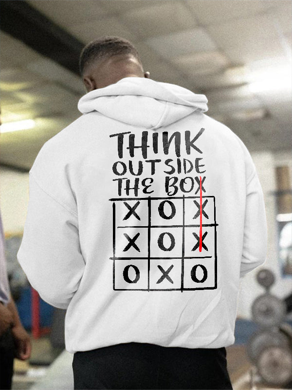 Think Outside The Box Printed Men's Hoodie