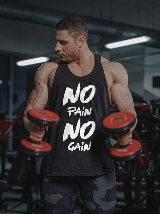 No Pain No Gain Printed Men's Vest