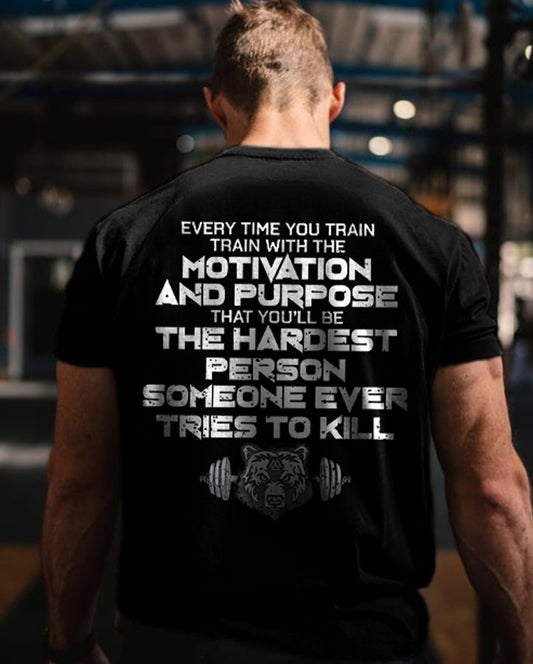 Every Time You Train Train With The Motivation Print T-shirt