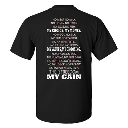 My Choice, My Money. My Values, My Choosing Print Men's T-shirt