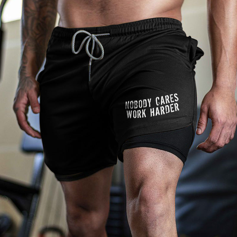 Nobody Cares Work Harder Print Men's Shorts