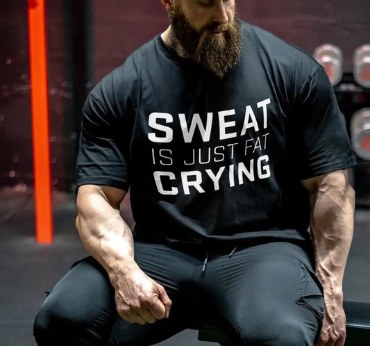 Sweat is just crying Print Men's T-shirt