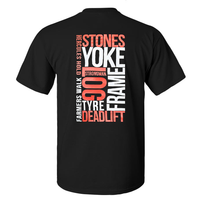 Strongman Hercules Hold Stones Log Deadlift Printed Men's T-shirt