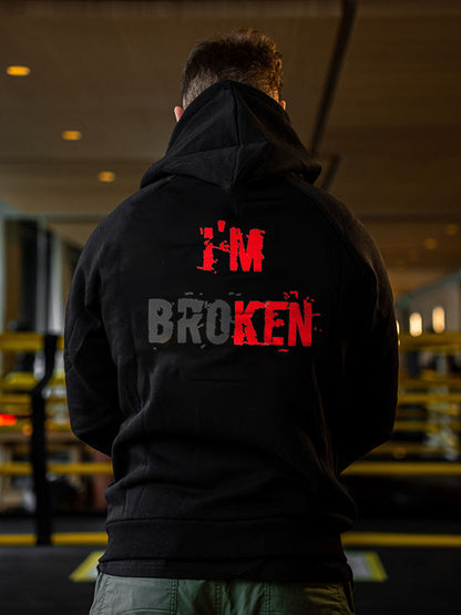 I'm Broken Printed Men's Hoodie