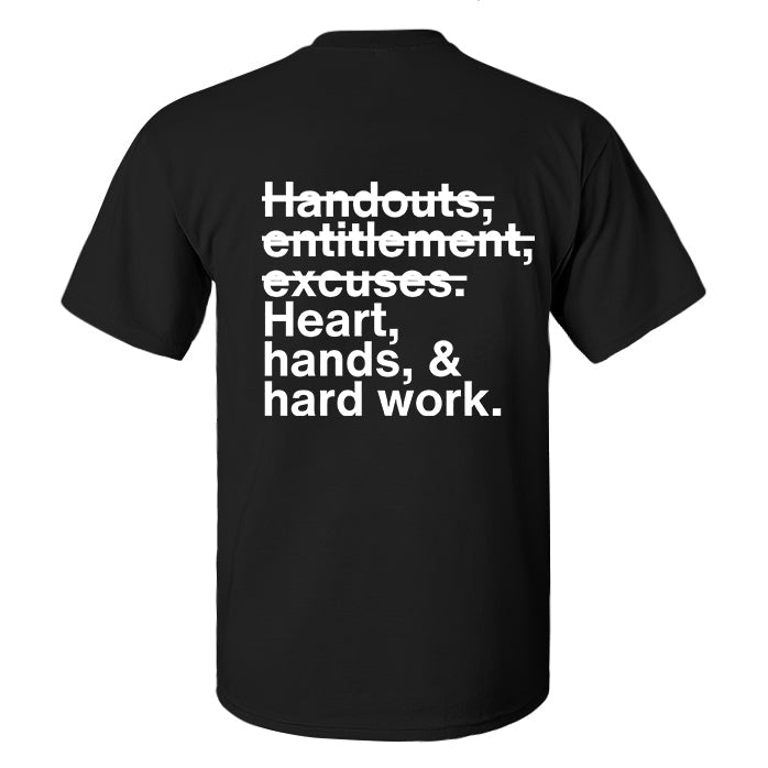 Heart, Hands, & Hard Work Printed Men's T-shirt