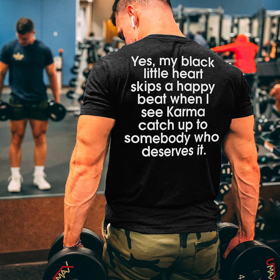 Yes, My Black Little Heart Skips A Happy Beat  Printed Men's T-shirt