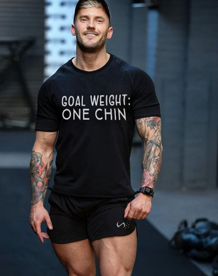 Goal Weight: One Chin Printed Men's T-shirt