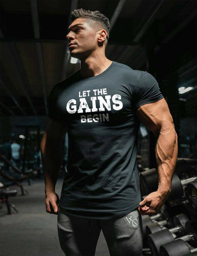 Let The Gains Begin Printed Men's T-shirt