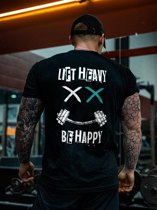 Lift Heavy Be Happy Printed Men's T-shirt