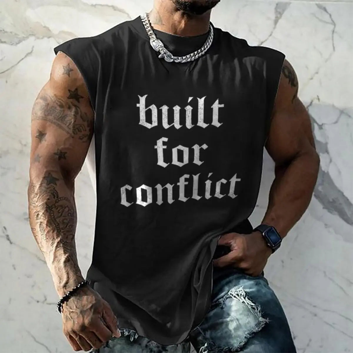 Built for conflict    Printed Men's Vest