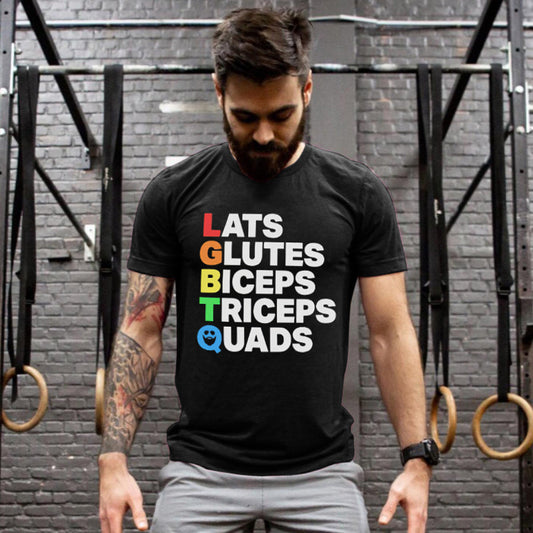 Lats Glutes Biceps Triceps Quads Printed Men's T-shirt