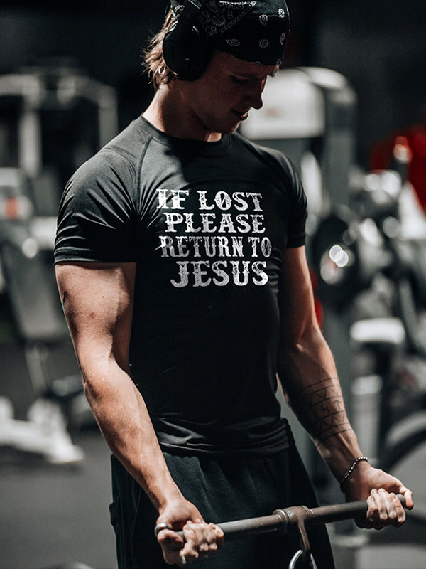 If Lost Please Return To Jesus Printed Men's T-shirt