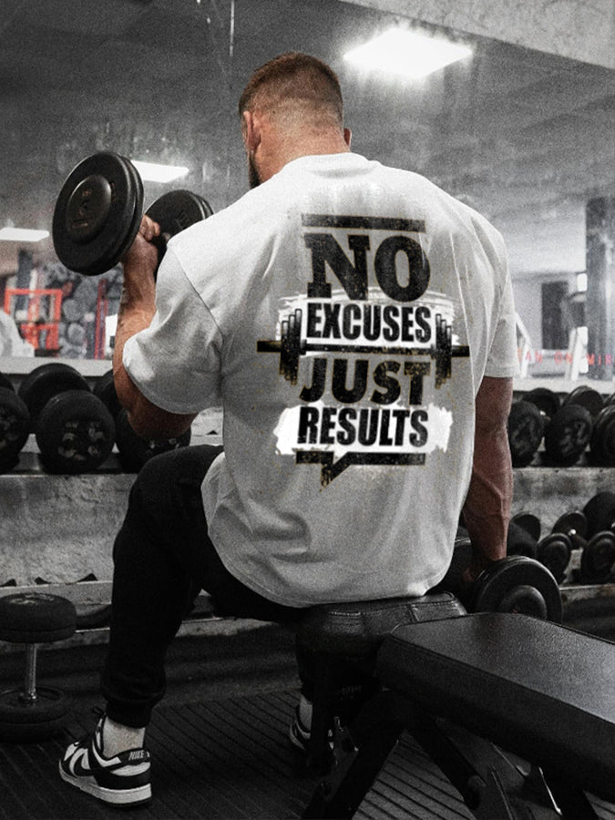 No Excuses Just Results Printed Men's T-shirt