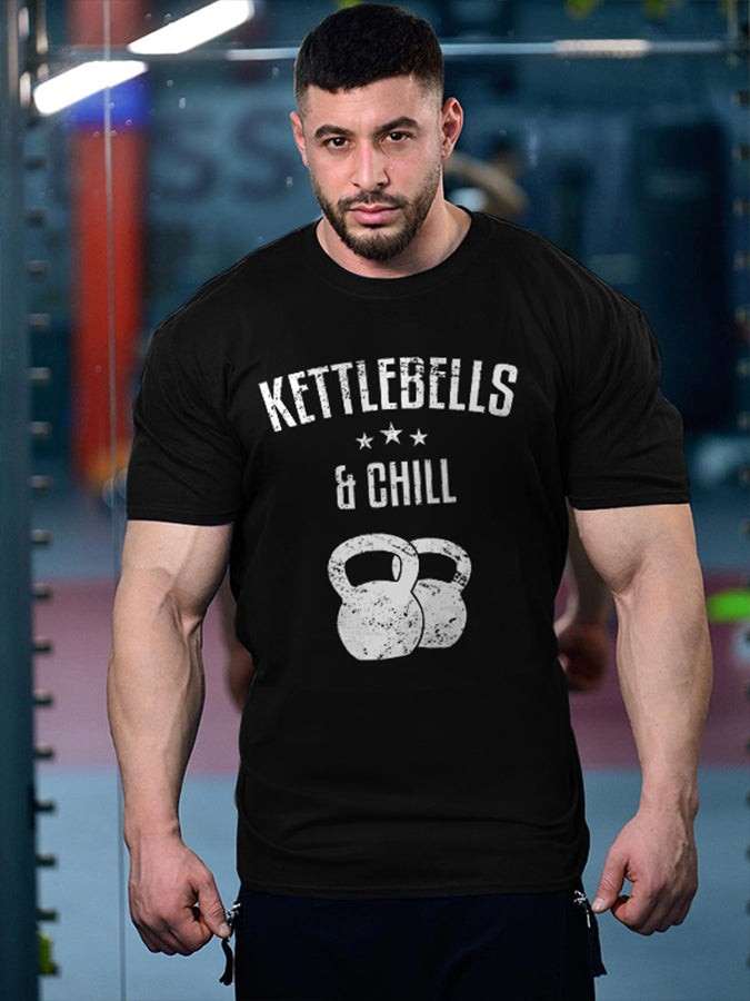 Kettlebells And Chill Printed Men's T-shirt