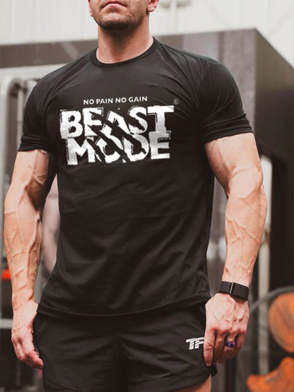 No Pain No Gain Beast Mode Printed Men's T-shirt