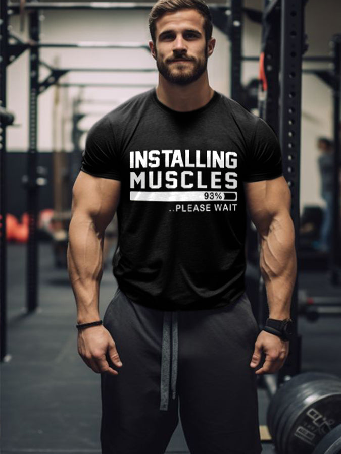 Installing Muscles Printed Men's T-shirt