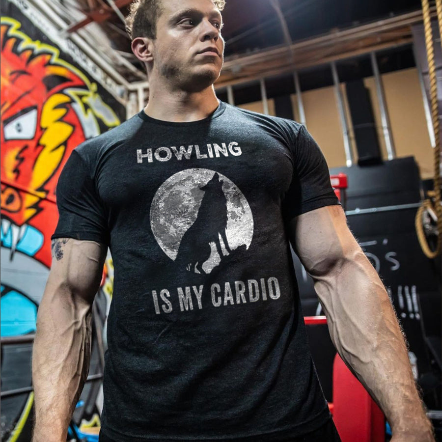 Howling Is My Cardio Printed Men's T-shirt