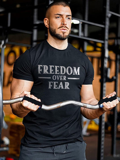 Freedom Over Fear Printed Men's T-shirt