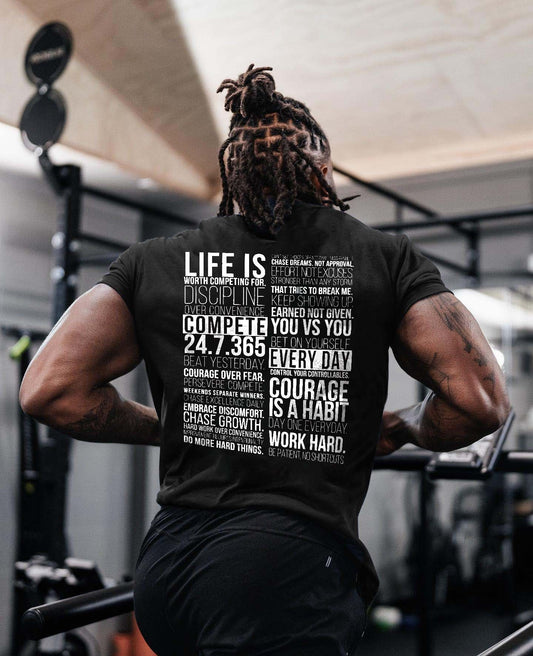 Life Is Worth Competing For Printed Men's T-shirt