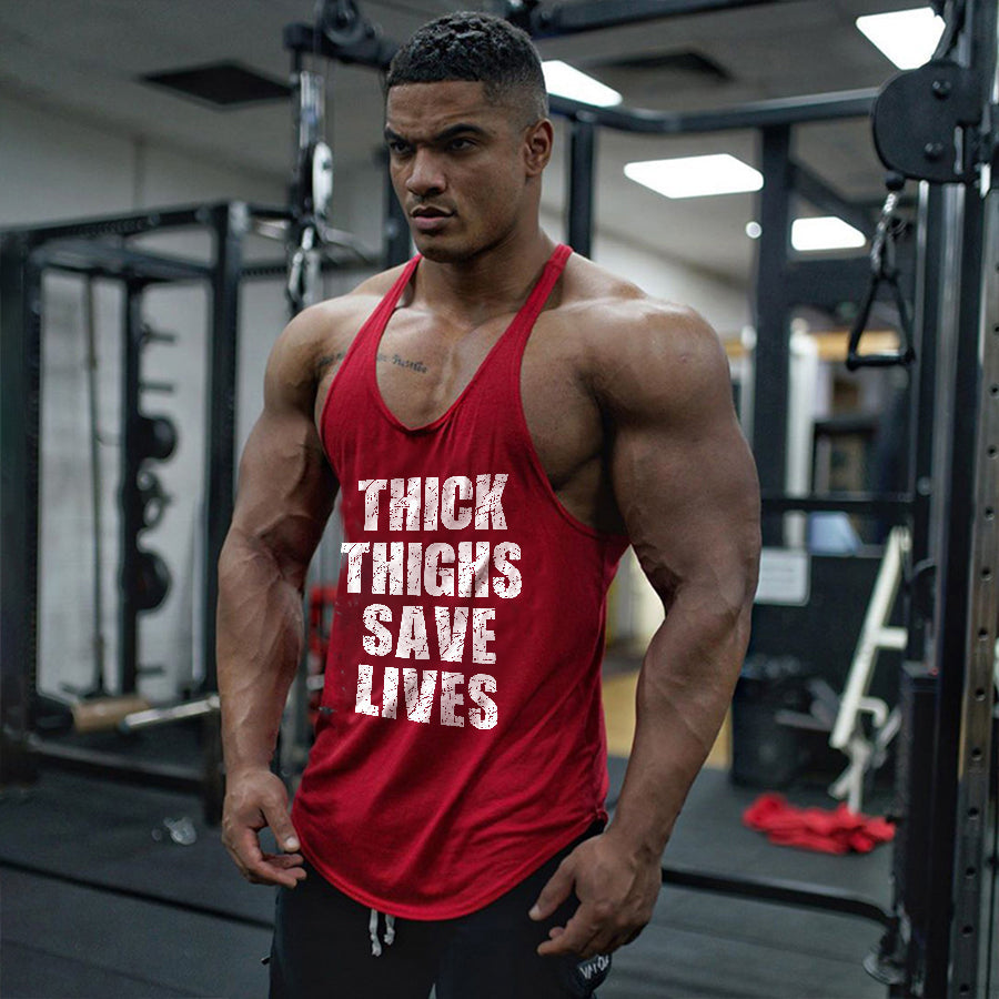 Thick Thighs Save Lives Printed Men's Tank Top